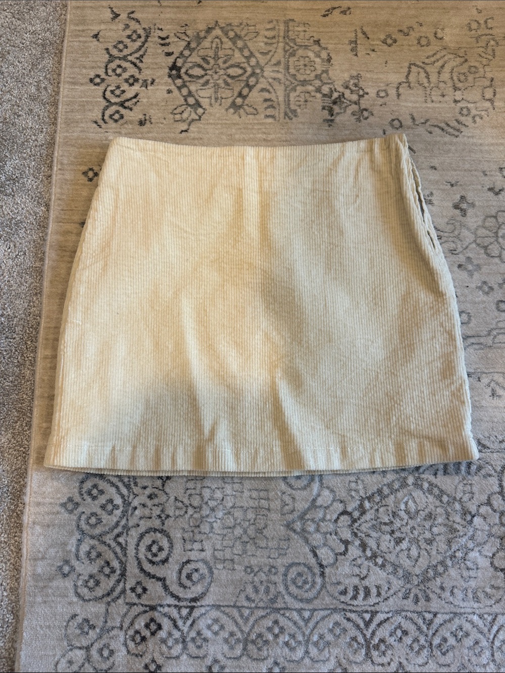 NWT emory park Cream Corduroy A-Line Mini Skirt